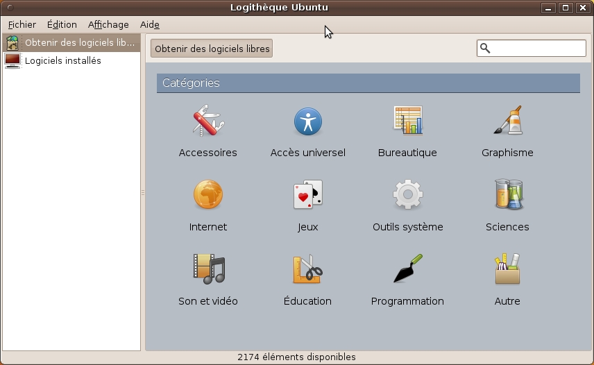 Fig. 4.4 - L'application « Logithèque Ubuntu. . . », la force d'Ubuntu